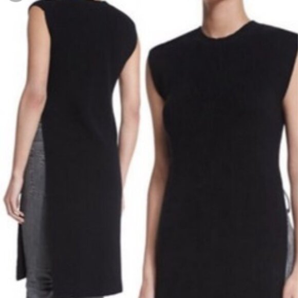Helmut Lang Black Wool Cashmere Sleeveless Long Side Slit Sweater S - Picture 1 of 12